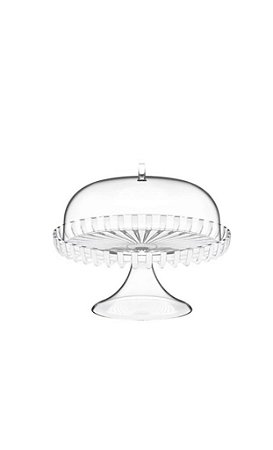BOLEIRA / PRATO PARA BOLO COM DOMO E PEDESTAL PERÓLA - DOLCE VITA