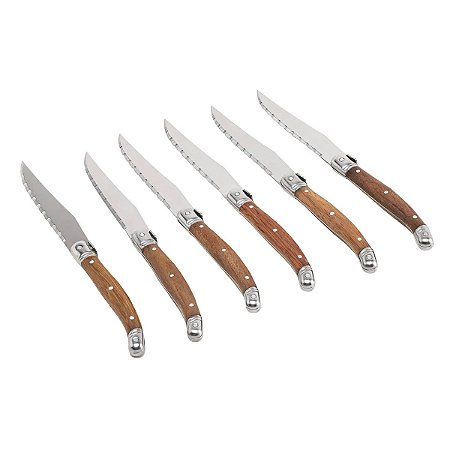 CONJ. 6 FACAS INOX E MADEIRA - MODELO LAGUIOLE