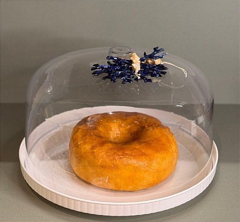 BOLEIRA / PORTA BOLO MARAGOGI ACRÍLICO CORAL AZUL - G