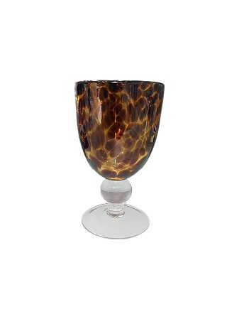 TAÇA EM VIDRO ÂMBAR TARTARUGA