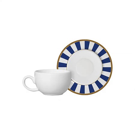 XÍCARA DE CAFÉ COM PIRES STRIPE AZUL - UNIDADE