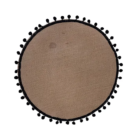 JOGO AMERICANO DE JUTA NATURAL - DETALHE PRETO