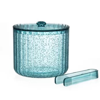 BALDE DE GELO BOLHAS DE ACRÍLICO AZUL COM PEGADOR