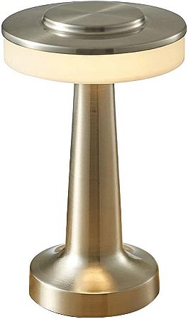 ABAJUR DE MESA LED METAL PRATA