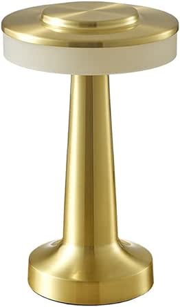 ABAJUR DE MESA LED METAL DOURADO