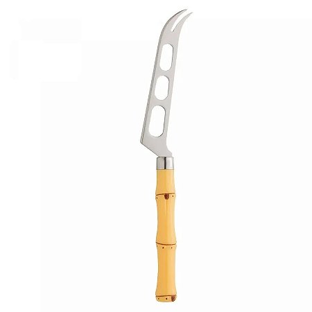FACA PARA QUEIJO DE AÇO INOX COM CABO DE PLÁSTICO BAMBU NATURAL