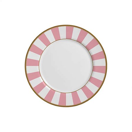 PRATO SOBREMESA STRIPE ROSA - UNIDADE