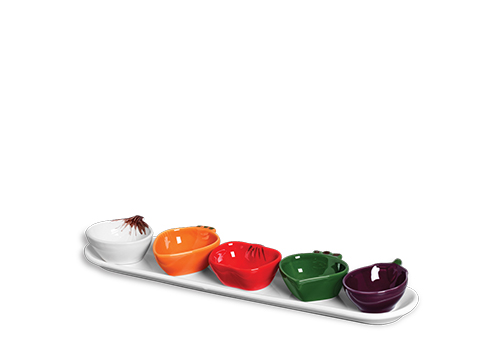 BANDEJA BRANCA COM BOWLS LEGUMES