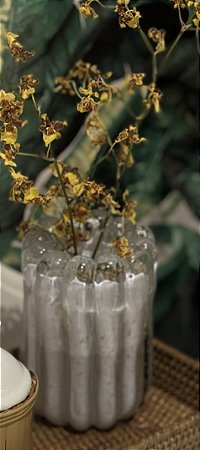 VASO EM MURANO CRISTAL TURIN - GELO