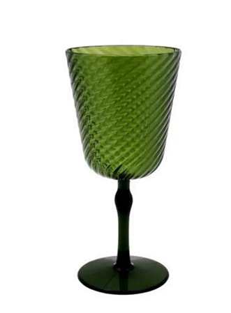 TAÇA DE ACRILICO VERDE ASPIRAL COM RELEVO