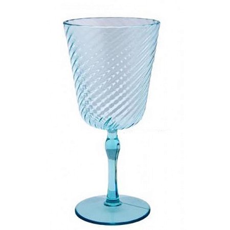 TAÇA DE ACRILICO AZUL ASPIRAL COM RELEVO