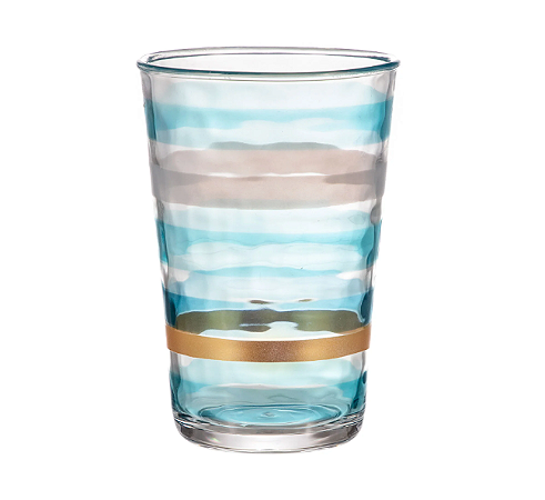 COPO ALTO DE ACRÍLICO LISTRAS COLORIDAS