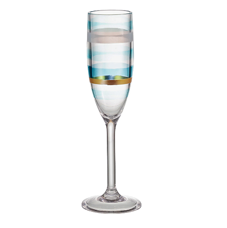 TAÇA CHAMPAGNE DE ACRÍLICO LISTRAS COLORIDAS