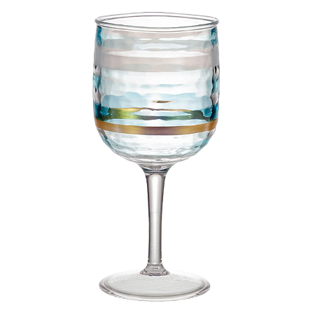 TAÇA DE ACRÍLICO LISTRAS COLORIDAS