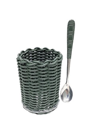 PORTA GELÉIA / LATA TRANSCOSO COM COLHER VIME VERDE MUSGO