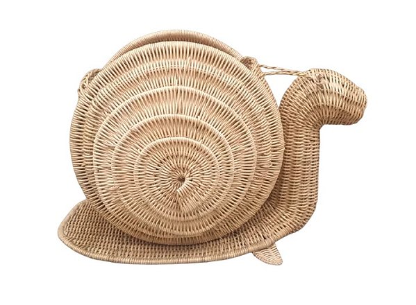 CESTA CARACOL DE RATTAN