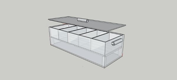 PORTA RESFRIADOR COM GELO CRUDITES / PETISQUEIRA/ FRUTAS - ACRILICO COM 5 DIVISÕES