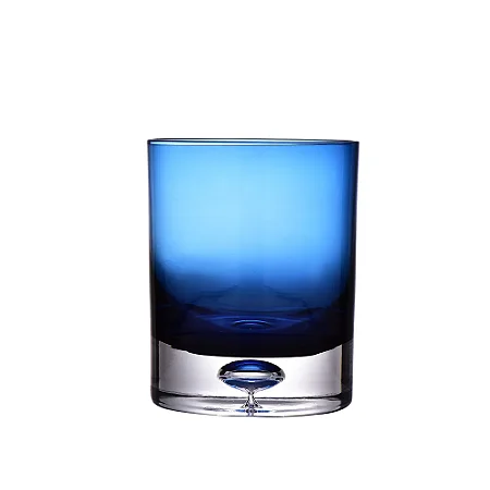 COPO BAIXO DRINK LISO EM VIDRO AZUL