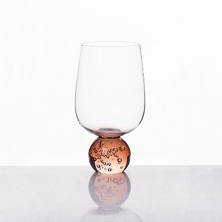 TAÇA LUA VIDRO ESFERA ÂMBAR