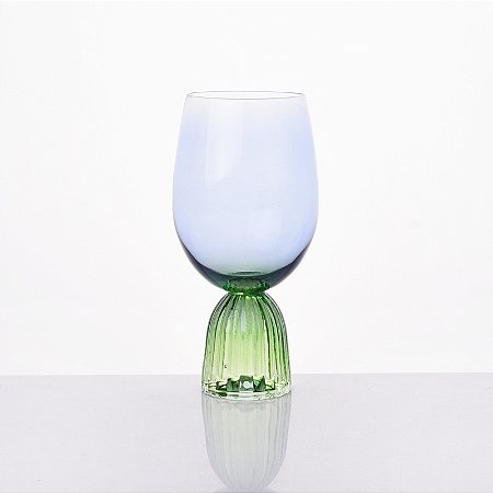 TAÇA SOL EM VIDRO - AZUL E VERDE