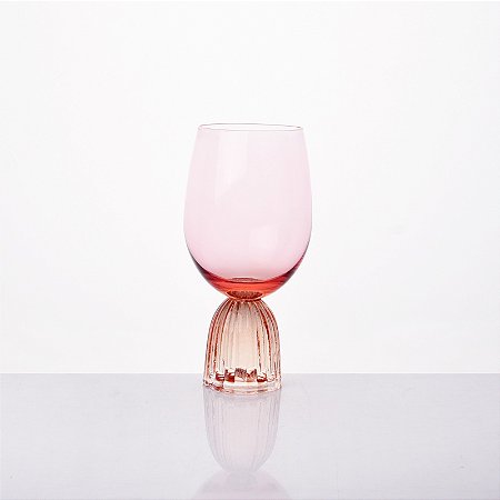 TAÇA SOL VIDRO ROSA E SALMÃO