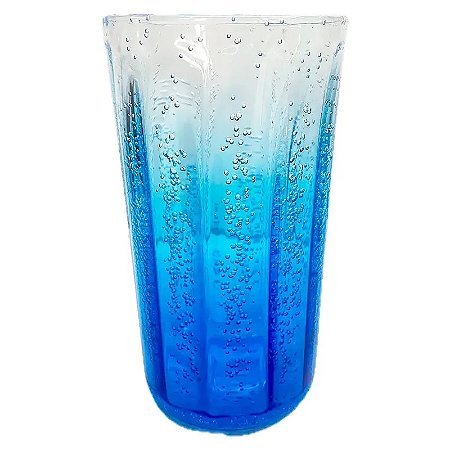 COPO ALTO BOLHAS ACRÍLICO AZUL DEGRADE