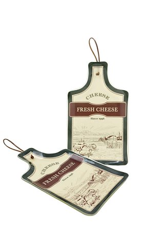 TABUA DE VIDRO RETANGULAR FRESH CHEESE - QUEIJO