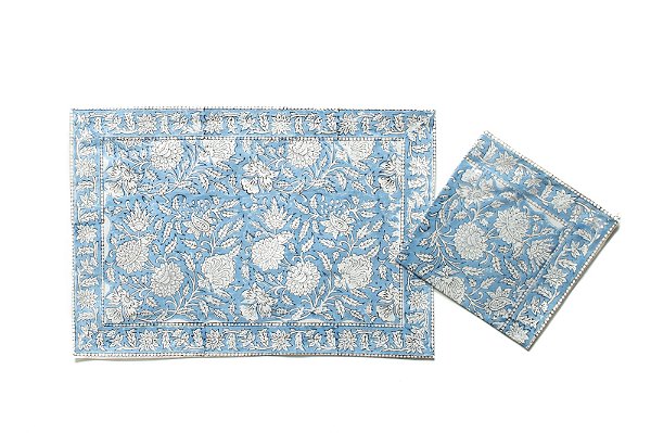 KIT JOGO AMERICANO COM GUARDANAPO NORONHA AZUL