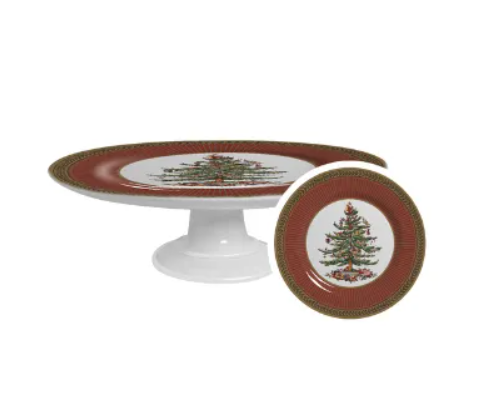 BOLEIRA / PORTA BOLO PEQUENA CELEBRATE VERMELHO NATALINO