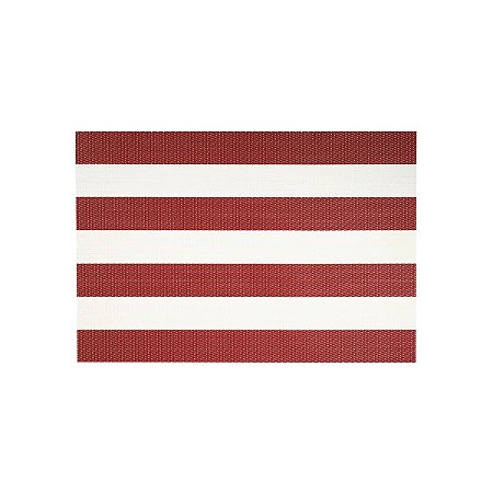 JOGO AMERICANO IMPERMEÁVEL TRAMA LISTRAS COM VERMELHO( LINHA HAMBÚRGUER)