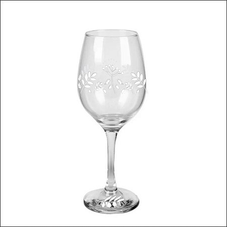 TAÇA BARONE TRANSPARENTE COM FLORAL WHITE