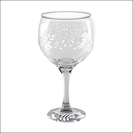 TAÇA GIN TRANSPARENTE COM FLORAL WHITE