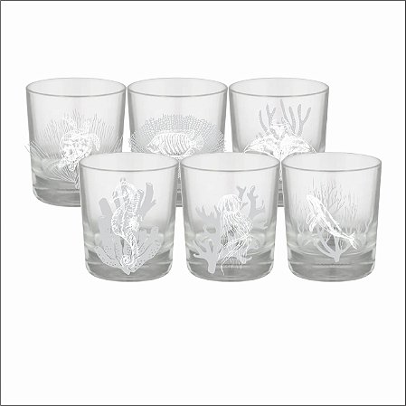 CJ 6 COPOS BAIXO TRANSPARENTE FUNDO DO MAR