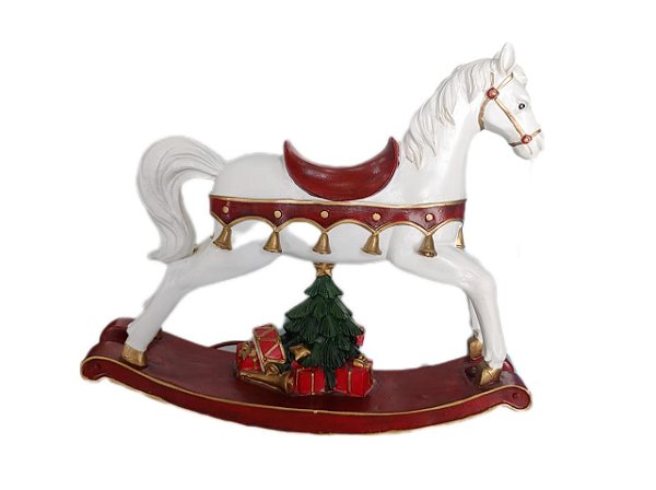 CAVALO DE BALANÇO EM RESINA NATALINO