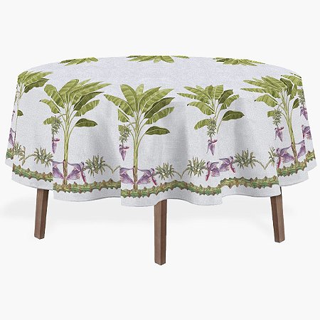 TOALHA DE MESA REDONDA BANANEIRA COM FRUTO