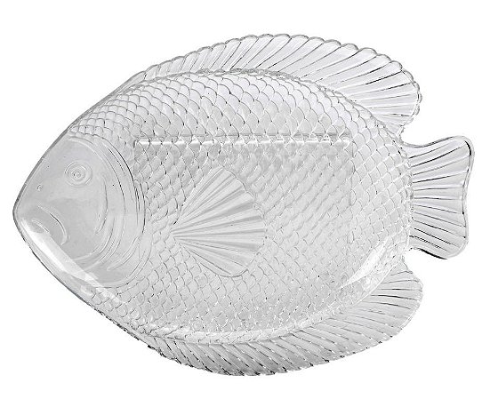 PRATO DE ACRÍLICO TRANSPARENTE PEIXE