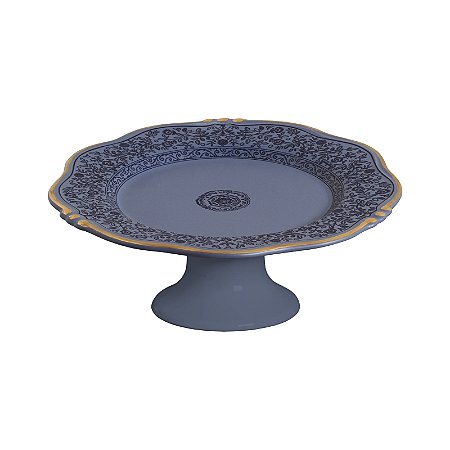 BOLEIRA / PRATO BOLO-TORTA MANDARIM AZUL COM PÉ