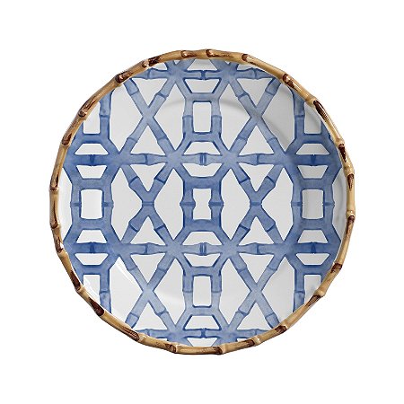 PRATO RASO BAMBOO PRINT AZUL