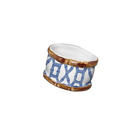 PORTA GUARDANAPO BAMBOO PRINT AZUL