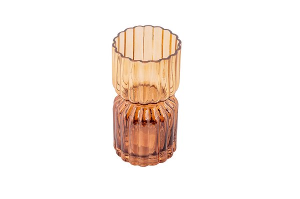 VASO EM VIDRO ÂMBAR