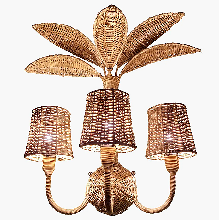 LUSTRE / LUMINÁRIA ARANDELA COQUEIRO EM JUNCO NATURAL