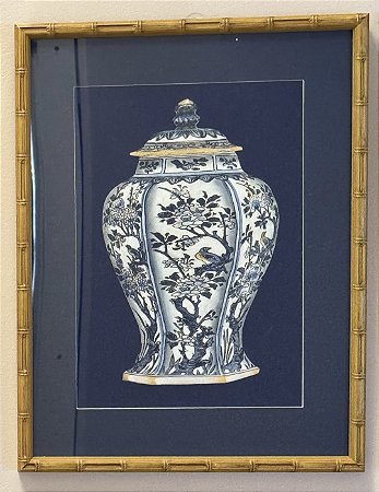 QUADRO GRAVURA VASO DE PORCELANA II - BLUE