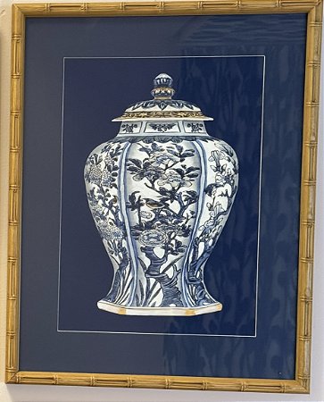 QUADRO GRAVURA VASO DE PORCELANA I - BLUE