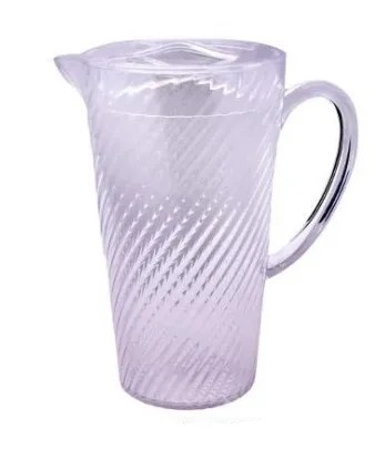 JARRA DE ACRILICO TRANSPARENTE ASPIRAL COM RELEVO