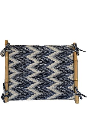 BANDEJA DE COLO PRI IKAT AZUL C/ BAMBU - UNIDADE