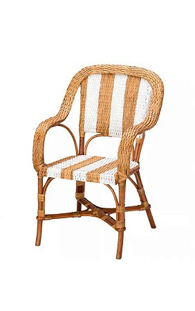 CADEIRA ANGRA DE FIBRA NATURAL BEGE E BRANCA