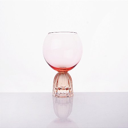 TAÇA SOL VIDRO DE SOBREMESA ROSA E SALMÃO