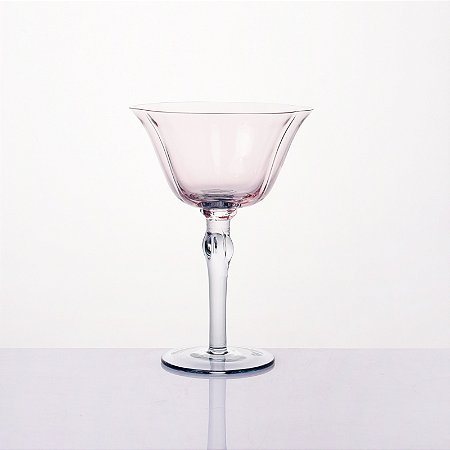 TAÇA COUPE FLOR CRISTAL ROSA