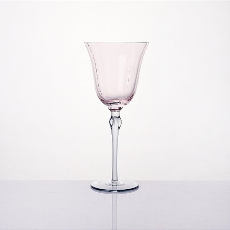 TAÇA ÁGUA FLOR CRISTAL ROSA