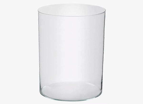 VASO EM VIDRO TRANSPARENTE CILINDRICO